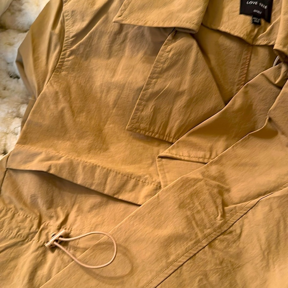 Light Weight Below Knee Beige Trench Coat With Toggle Datail - Picture 7 of 8